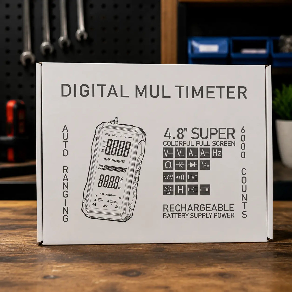 Rechargeable, Auto-Ranging, NCV Voltage Tester with Live/Neutral Wire Detection