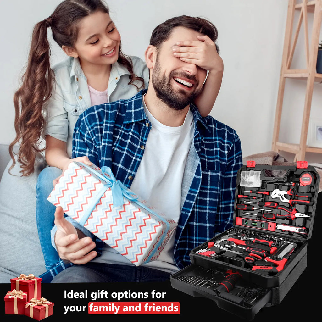 KingTool 276-Piece Tool Set Kit - Tool kit with 12V Cordless Power Drill Driver Toolbox