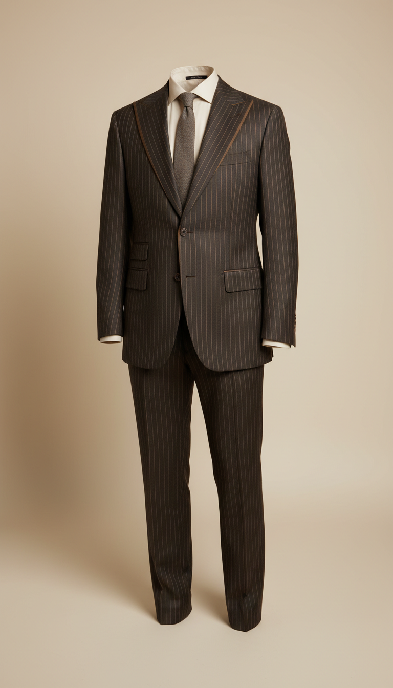 Men's Espresso Pinstripe Suit