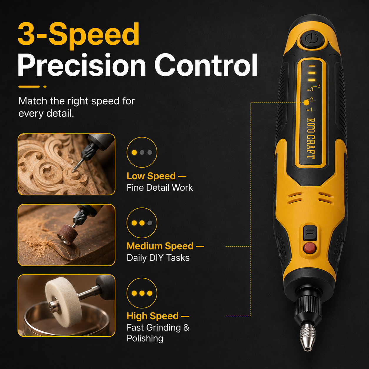 57-Piece Cordless Mini Rotary Tool Kit for Carving, Engraving & Polishing