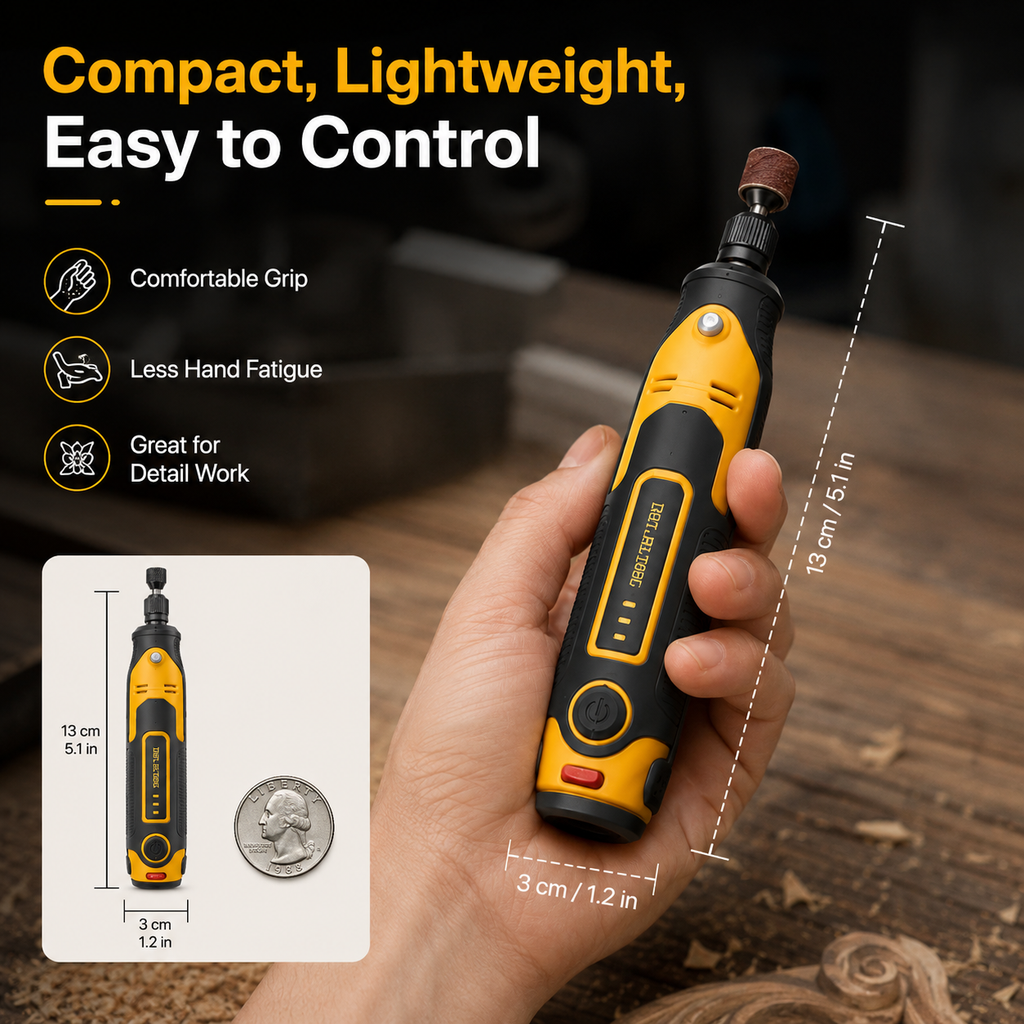 57-Piece Cordless Mini Rotary Tool Kit for Carving, Engraving & Polishing
