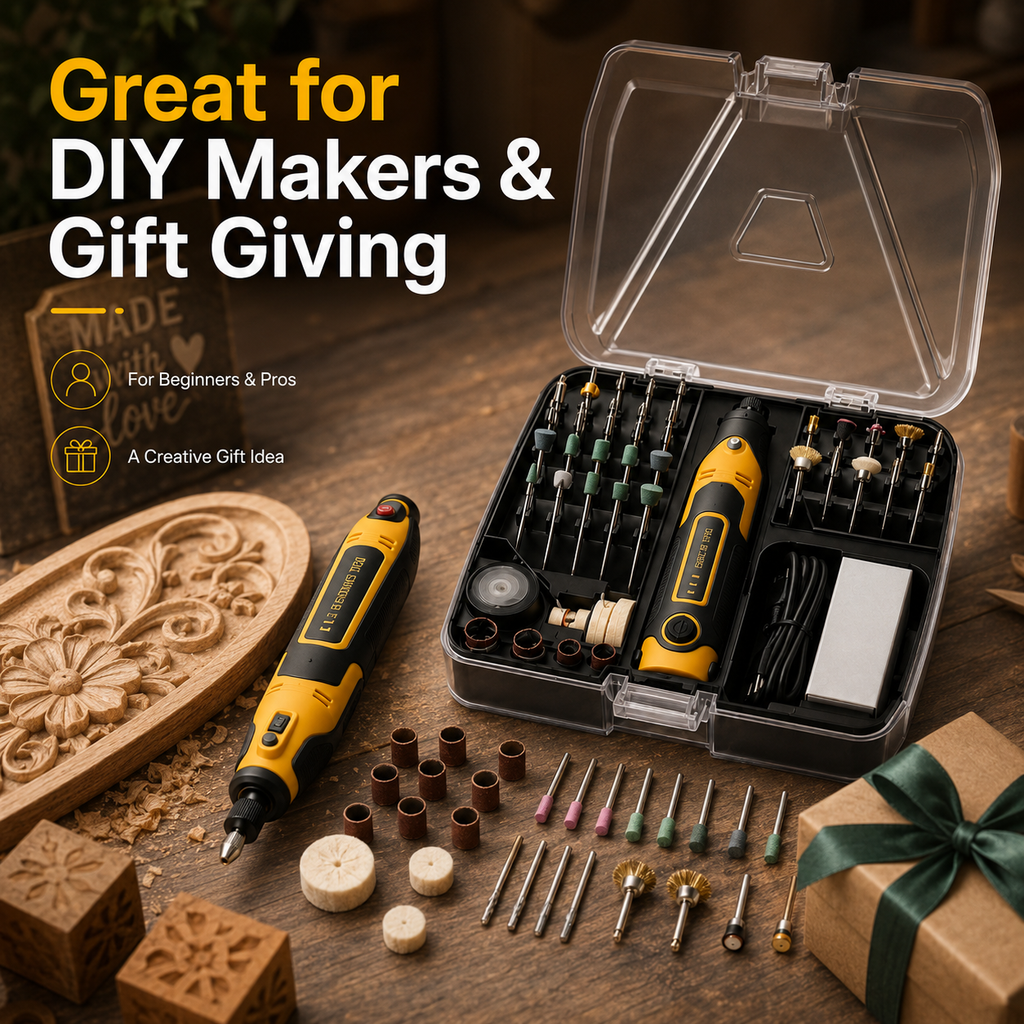 57-Piece Cordless Mini Rotary Tool Kit for Carving, Engraving & Polishing