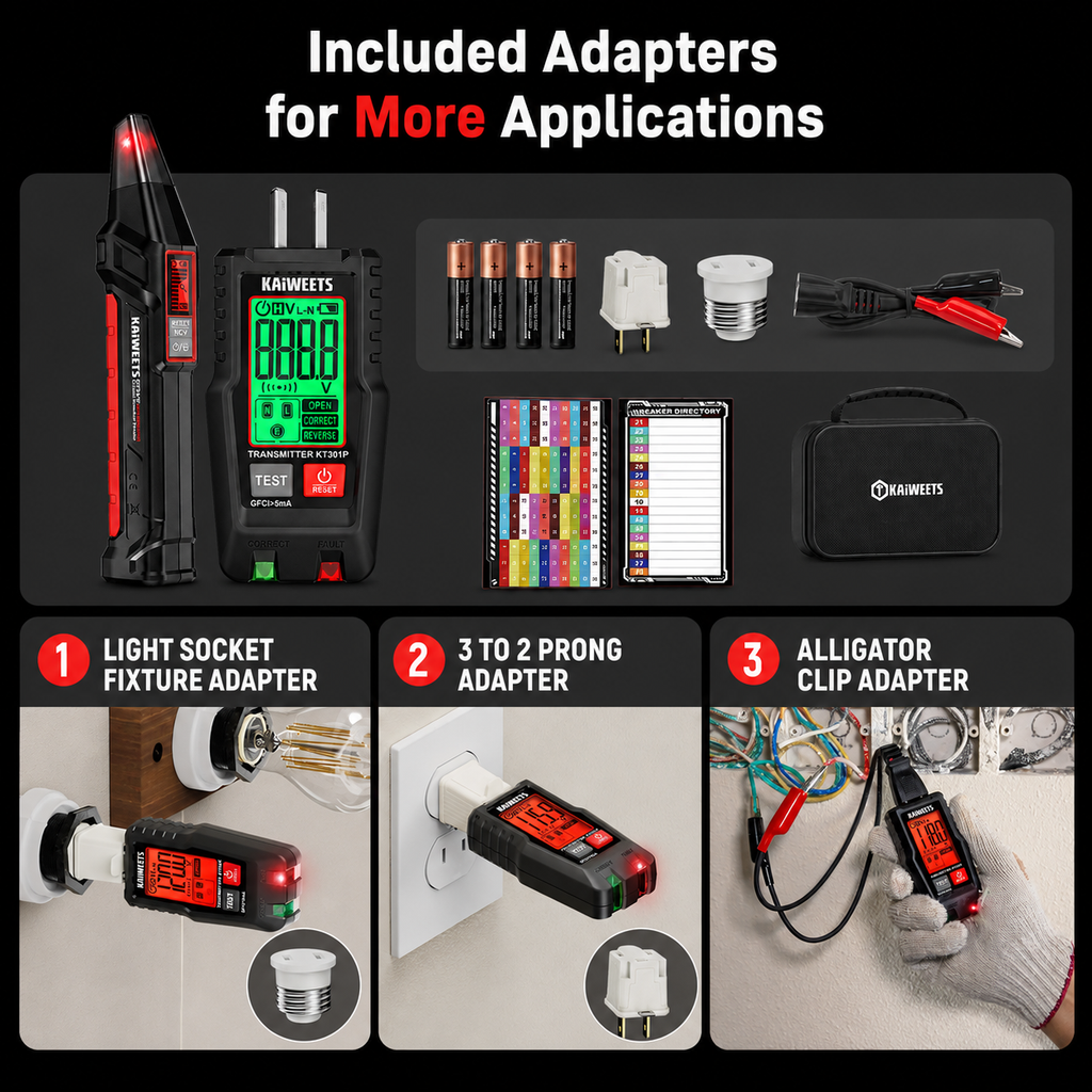 Digital Circuit Breaker Finder with LCD, GFCI & NCV Tester Kit