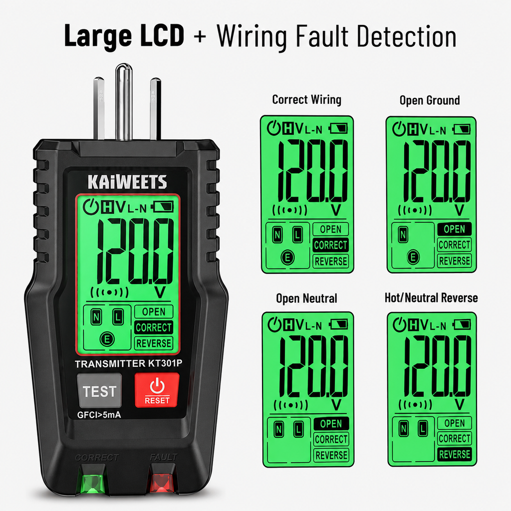 Digital Circuit Breaker Finder with LCD, GFCI & NCV Tester Kit