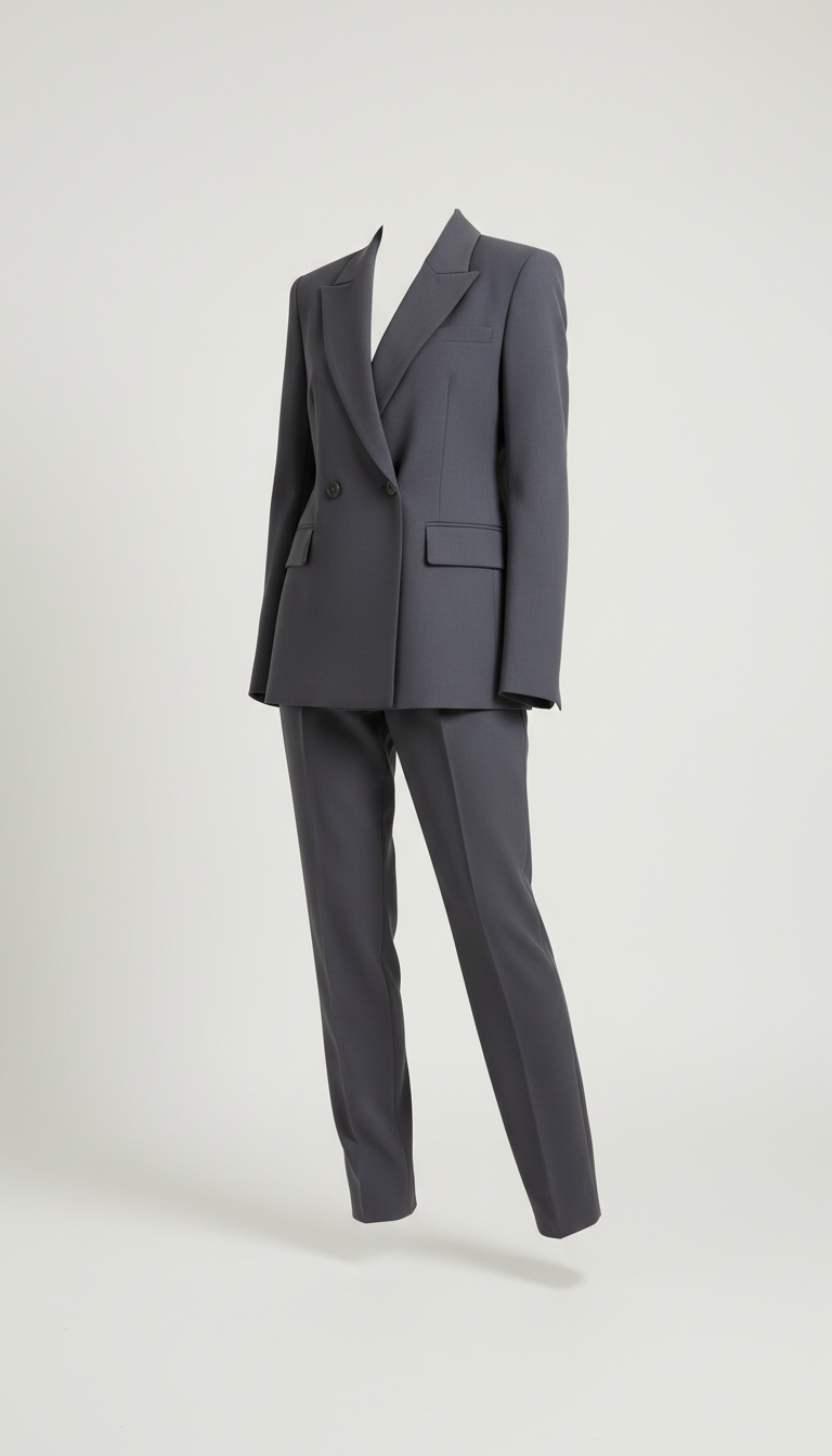 Women's Slate Double-Breasted Suit
